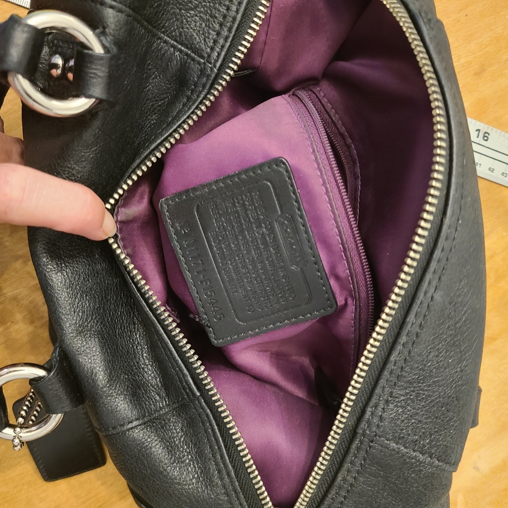 Coach Black Leather Satchel Bag - Picture 5 of 7